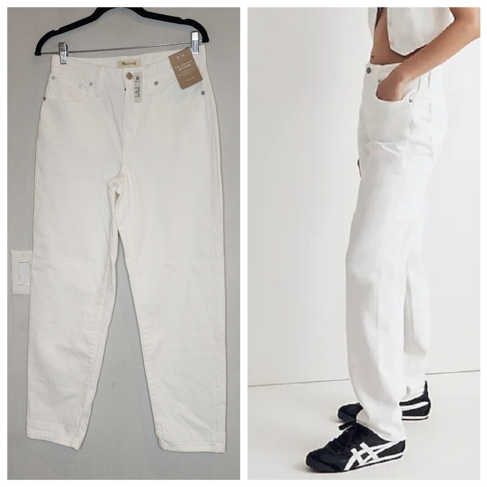 Nwt Madewell White Slouchy Boyjean Women's Size 26